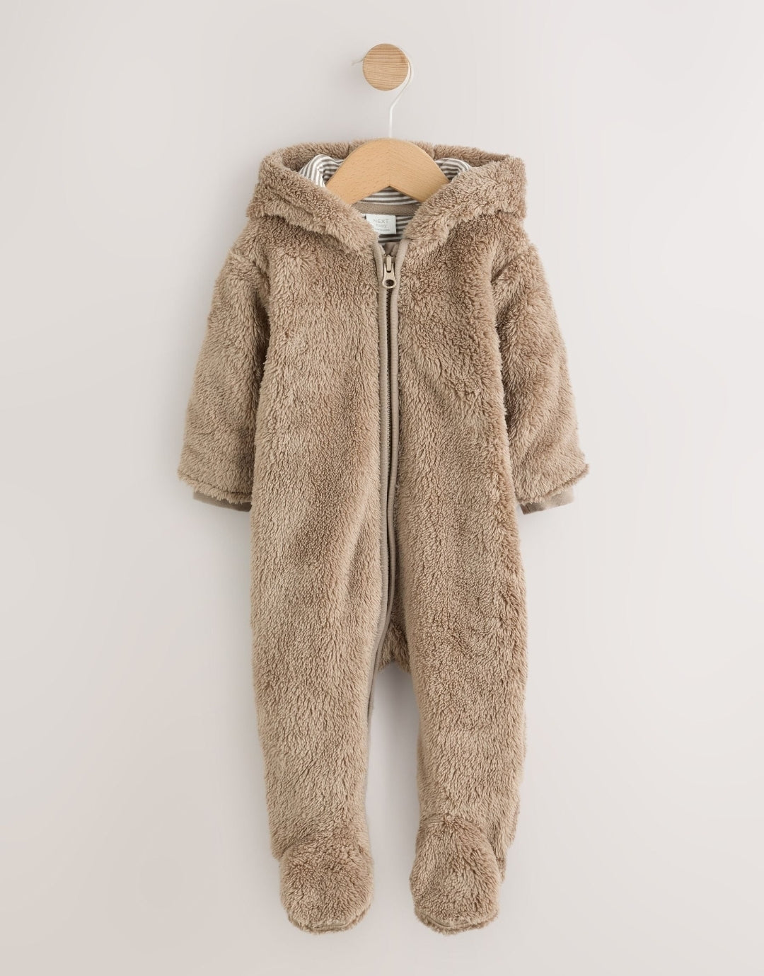 Brown Fleece Hooded Baby
Pramsuit