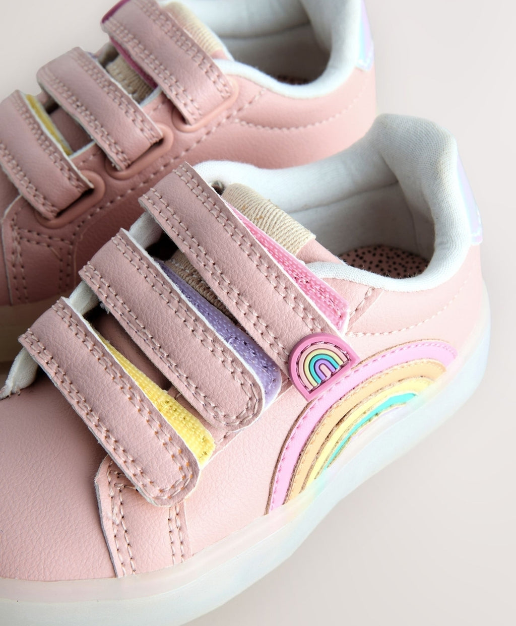 Pink Touch Fastening Light Up Trainers