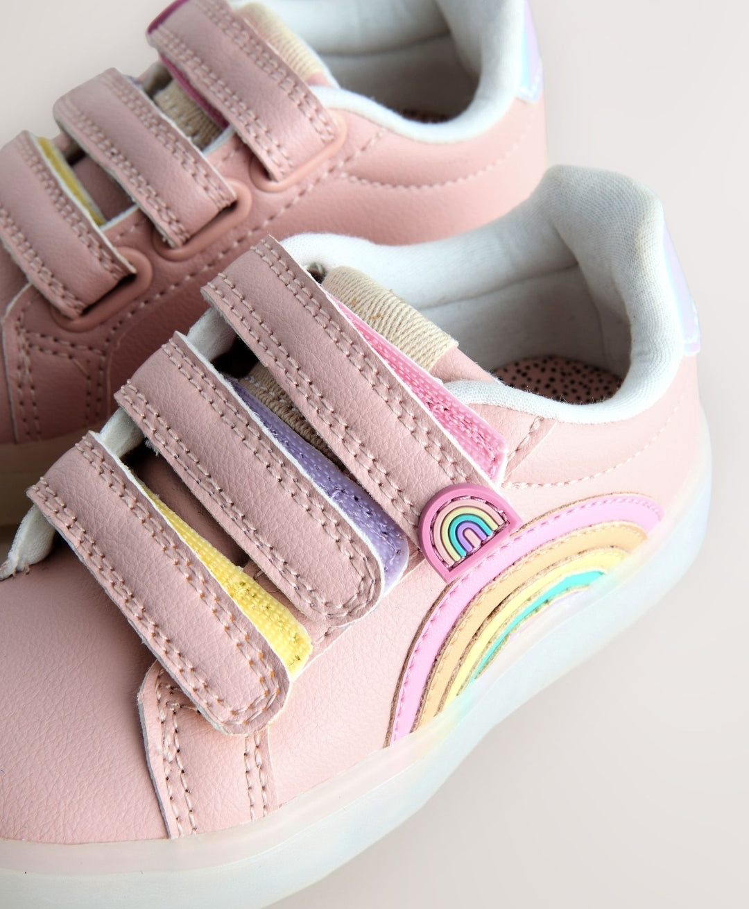Pink Touch Fastening Light Up Trainers