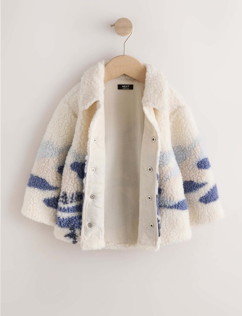 Ecru Scene Borg Fleece Shacket