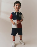 Red/Blue/Green Colourblock Short
Sleeve Polo Shirt and Shorts Set 3