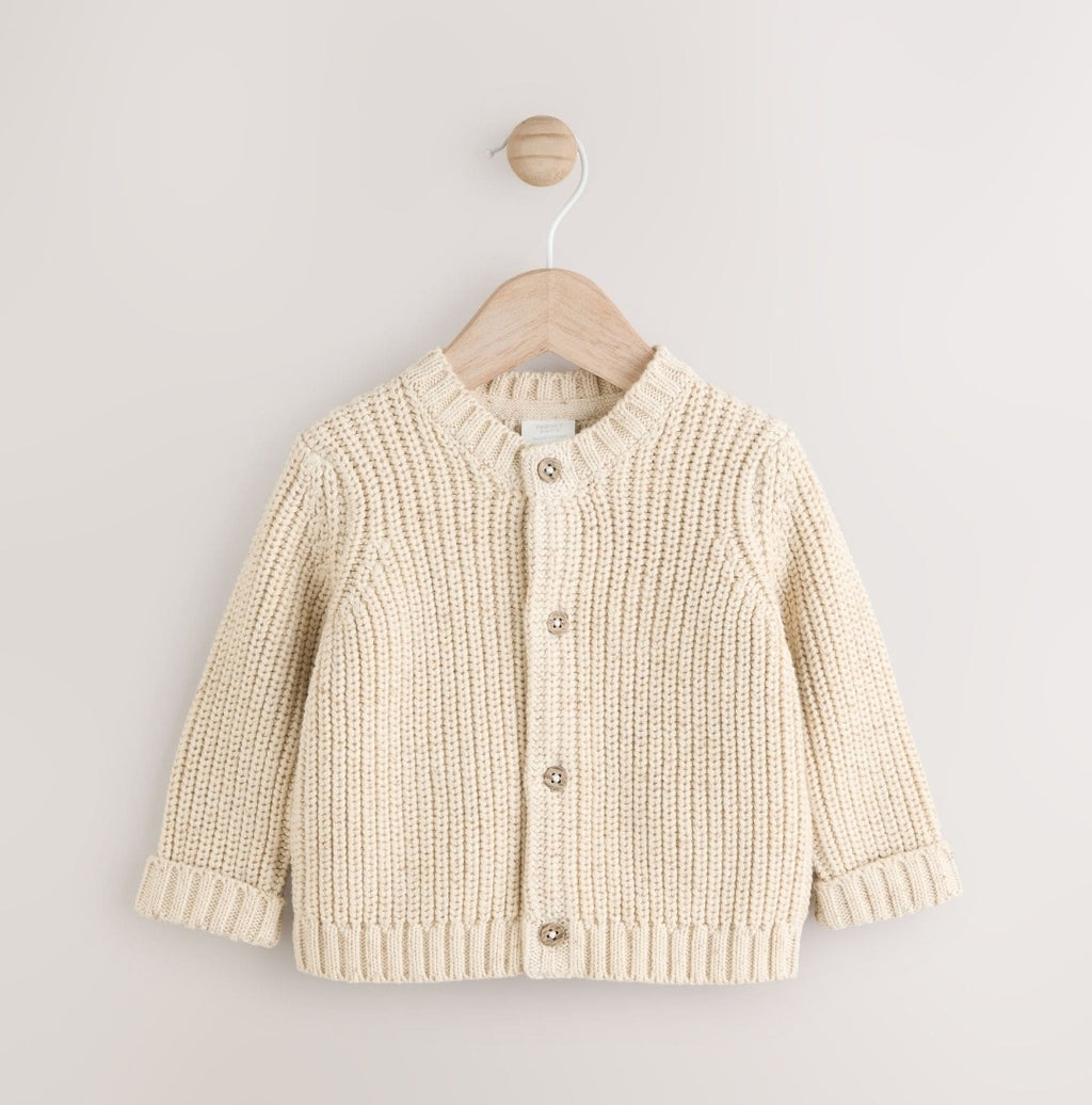 Neutral Milk Club Chunky Knitted Embroidered Baby Cardigan