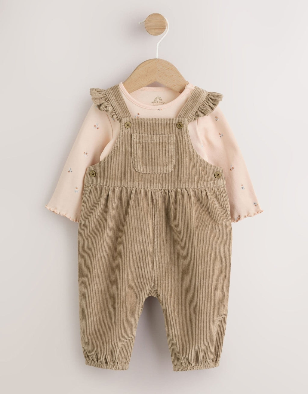 Sage Green Cord Dungarees and Bodysuit Baby Set 2 Piece