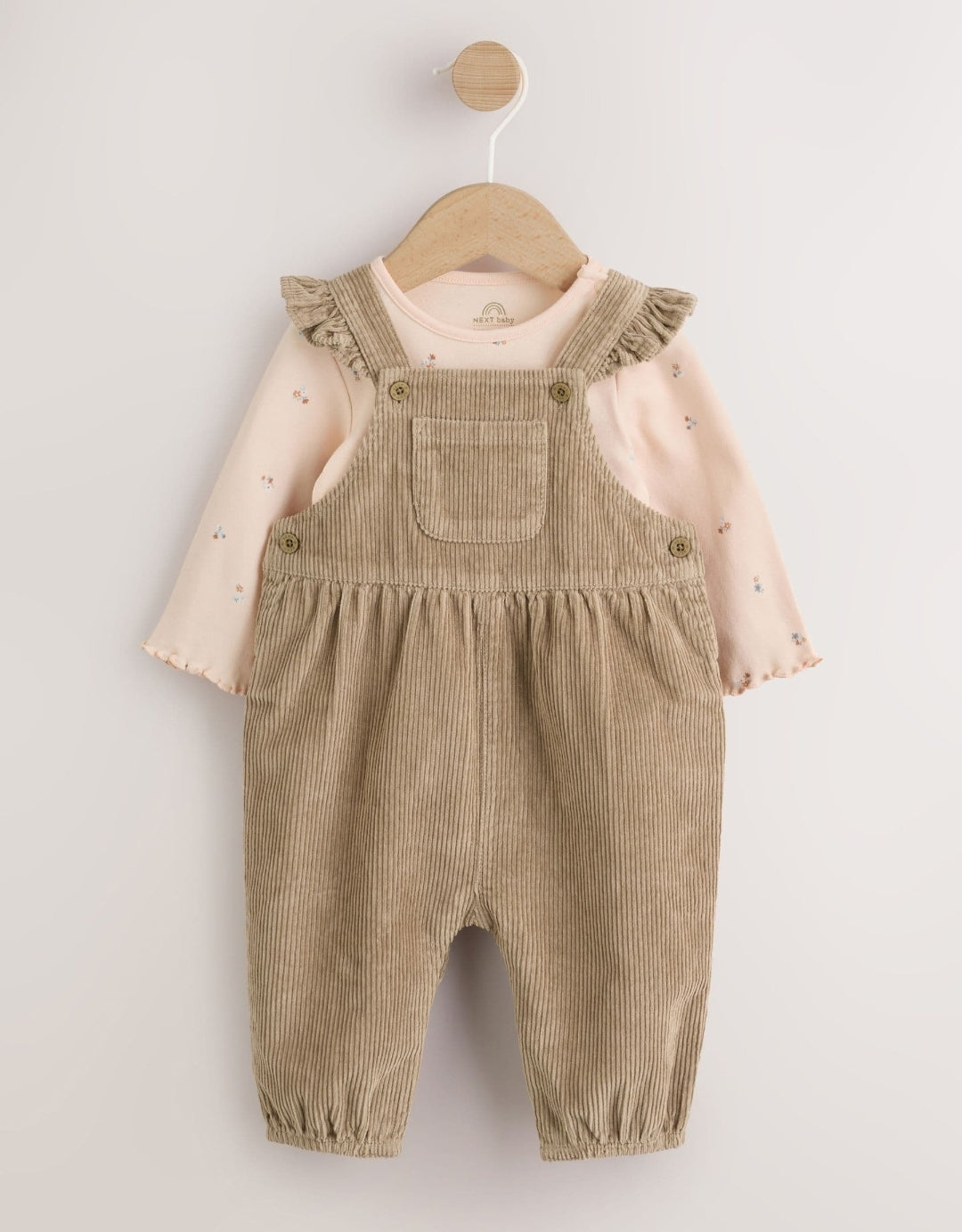 Sage Green Cord Dungarees and Bodysuit Baby Set 2 Piece