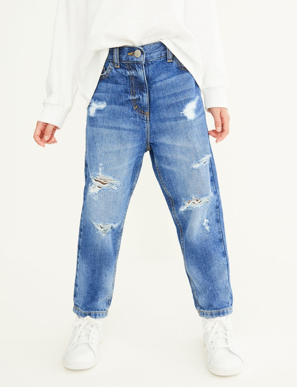 Blue Denim Mom 100% Cotton Jeans