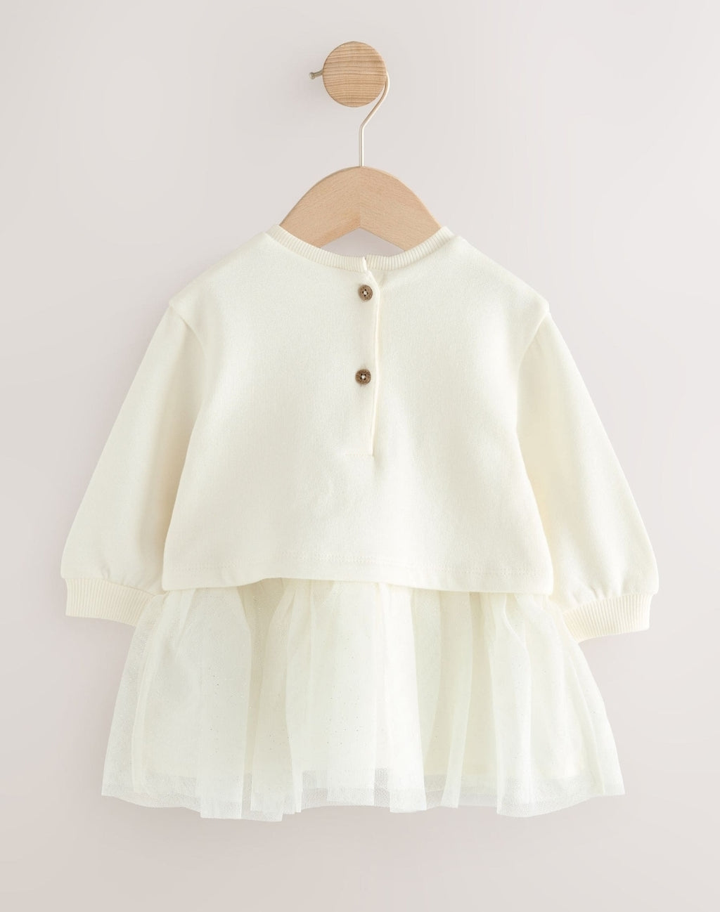 White Baby Twofer Mesh Dress