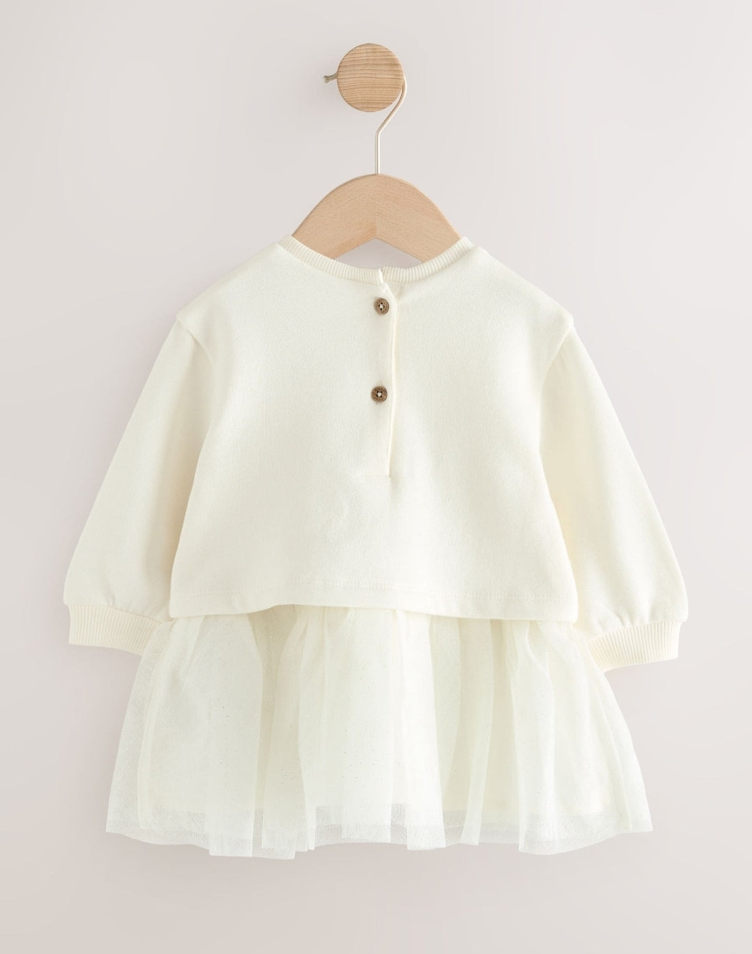 White Baby Twofer Mesh Dress