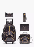 Juniors Football Print 5-Piece School Trolley Bag Set 16 inches