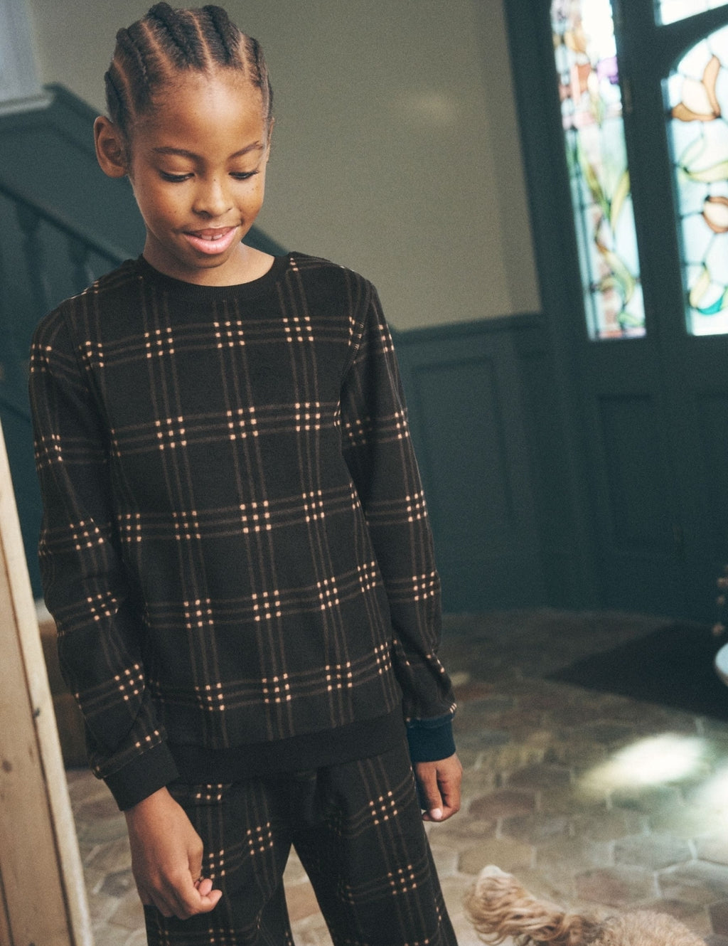 Black/Neutral Check Cosy Fleece
Pyjamas Set