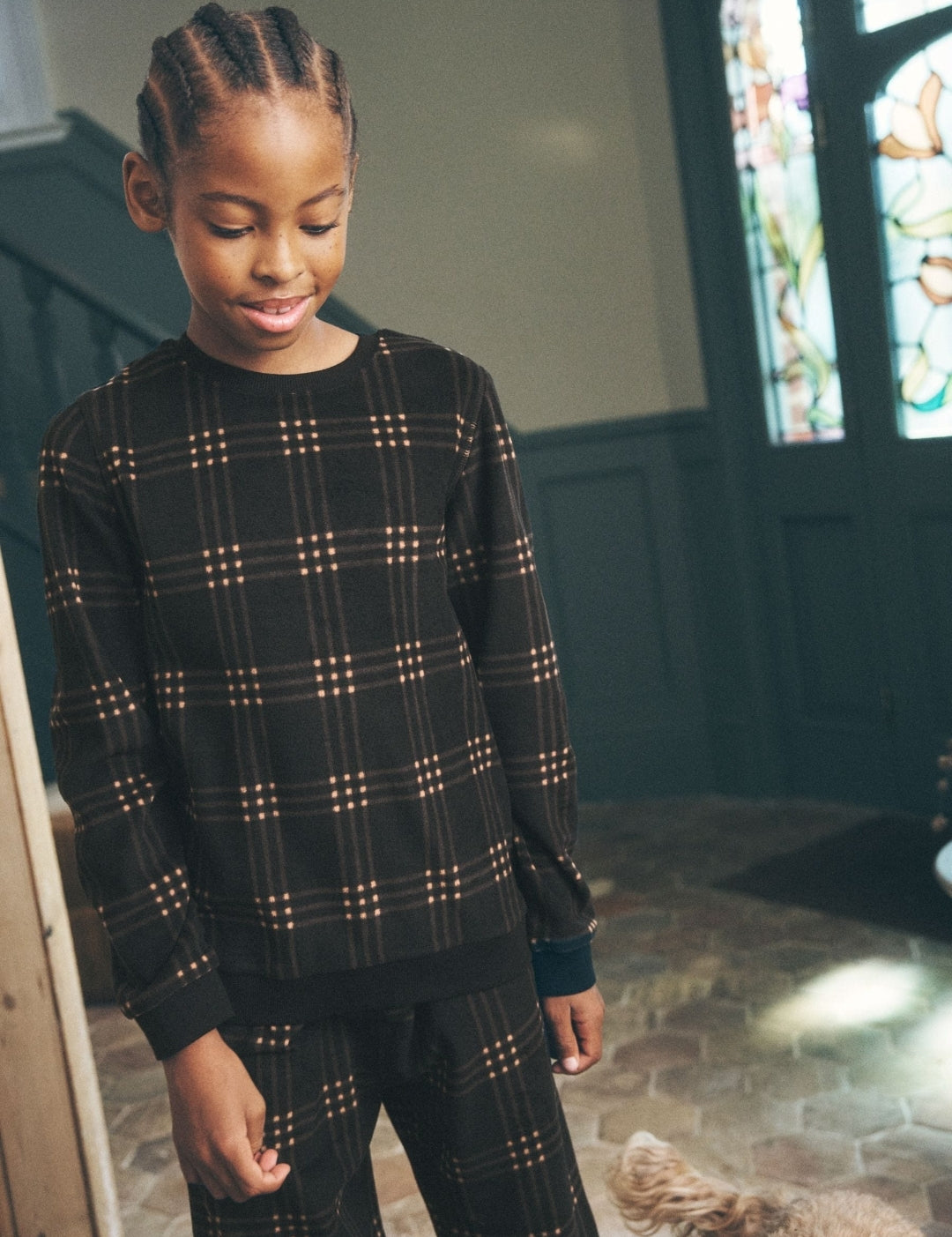 Black/Neutral Check Cosy Fleece
Pyjamas Set