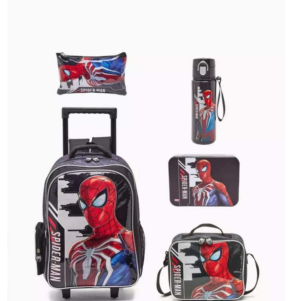 Spider-Man 5-Piece School Trolley Bag Set 16 inches