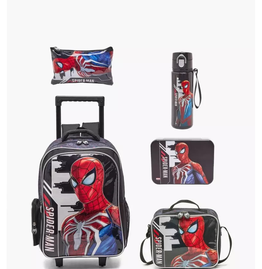 Spider-Man 5-Piece School Trolley Bag Set 16 inches