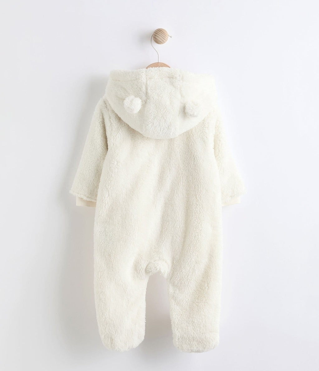 Ecru Baby Cosy Fleece Hooded