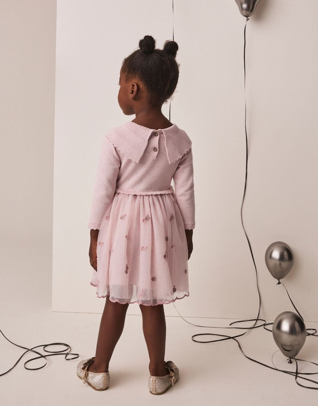 Pink Occasion Bow Collar Dress