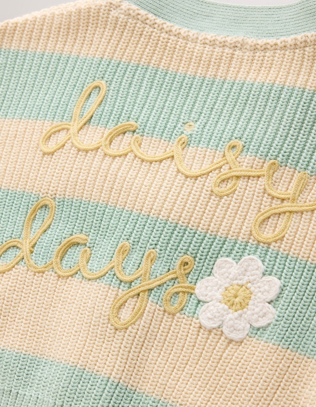 Blue and Ecru Daisy Days V-Neck Cardigan