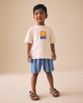 Ecru Soleil Sun Short Sleeve Back
Print T-Shirt and Shorts Set