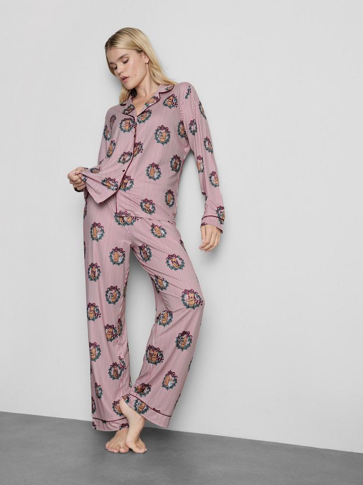 Primark Disney's Winnie the Pooh Striped Printed Boyfriend Pyjamas