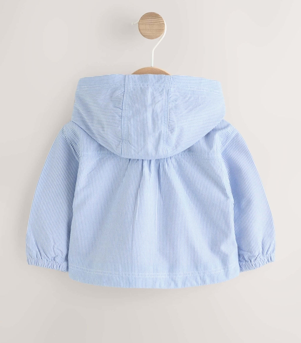 Blue Striped Strawberry Pocket Baby Hooded Jacket