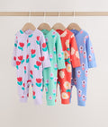 Lilac Purple Two Way Zip Baby
Sleepsuit 4 Pack
