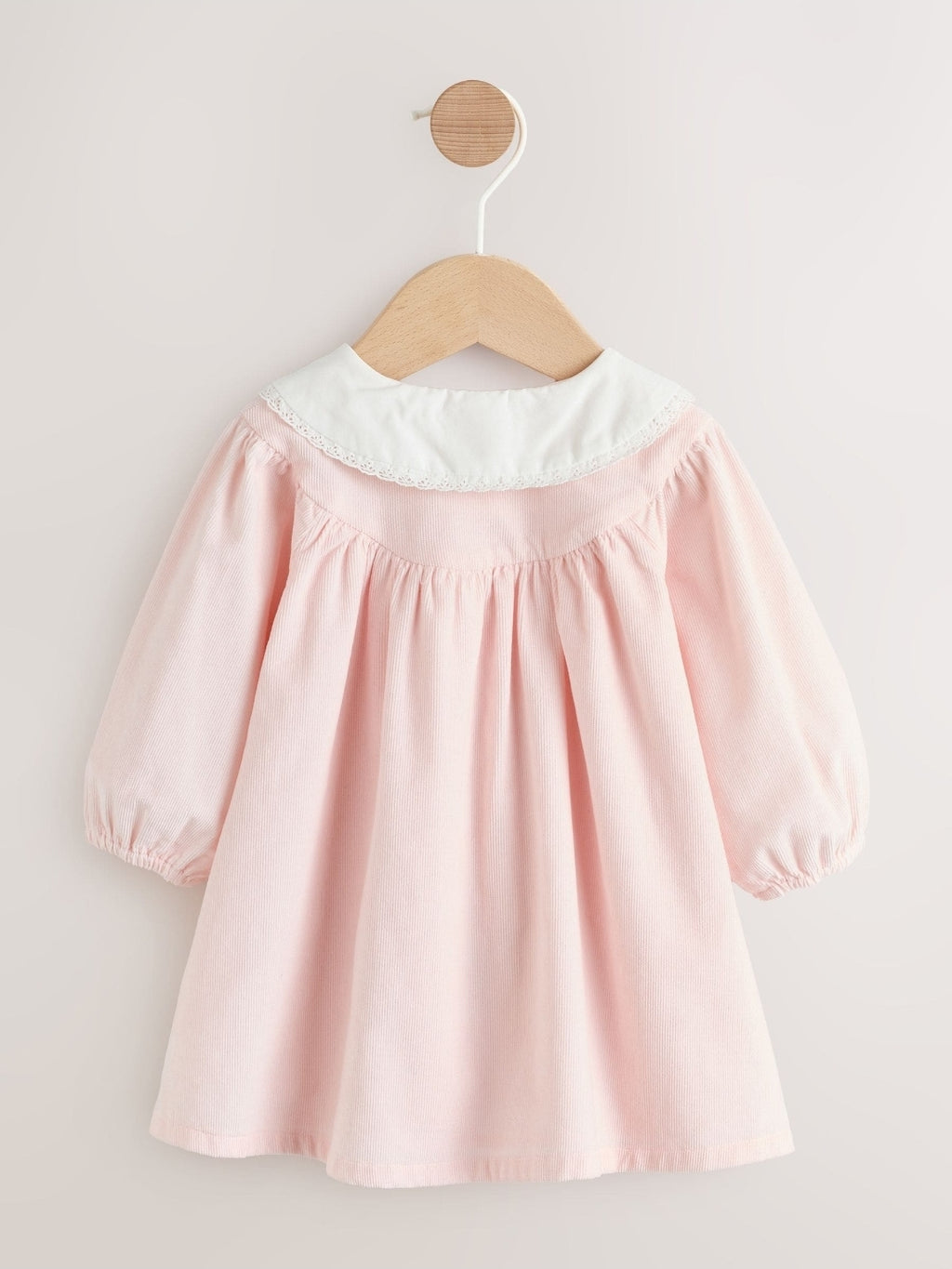 Pink Fairy Mouse Baby Woven Collar Dress with Tights