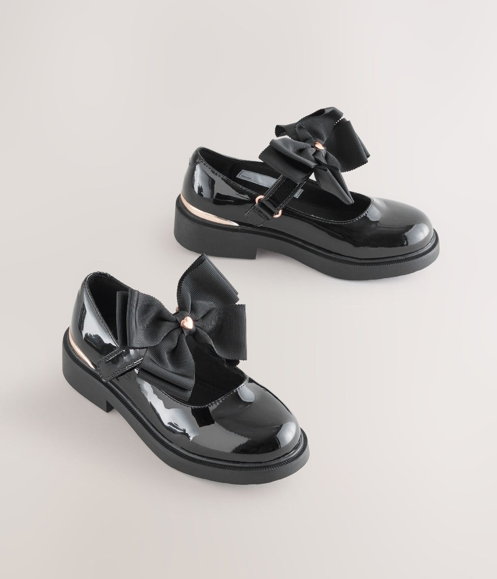 Black Patent Bow Chunky Mary
Jane School Shoes