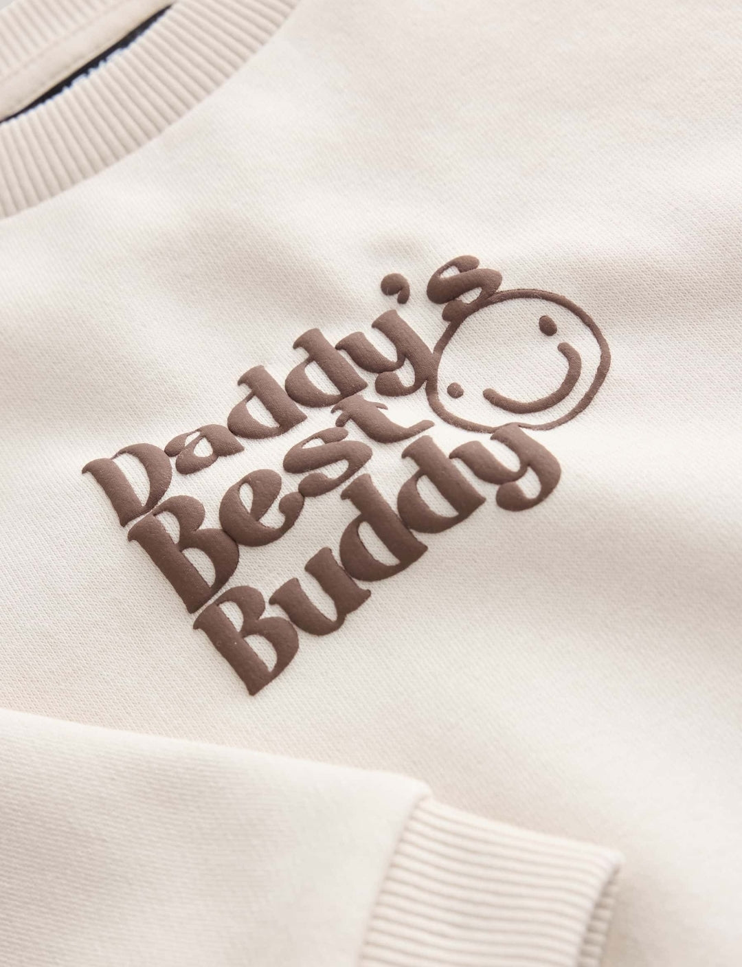 Ecru Daddy's Best Buddy Printed Crew Neck Sweat Top