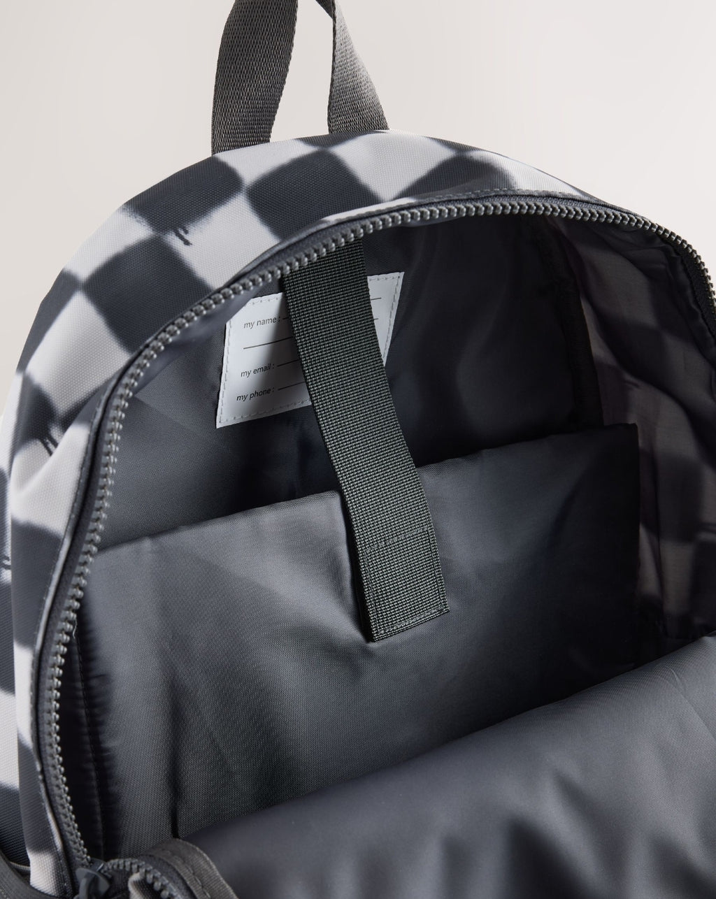 Monochrome Checkerboard Printed Backpack 16 inches