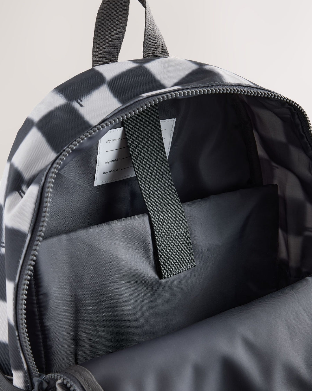 Monochrome Checkerboard Printed Backpack 16 inches