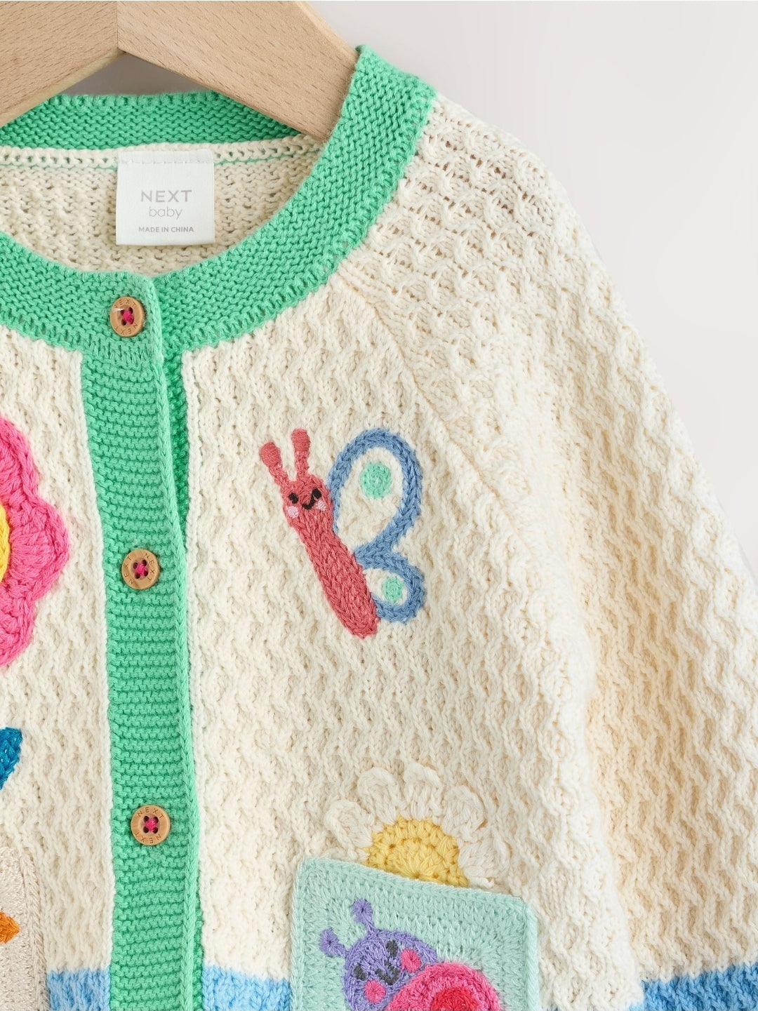 Multi Pastel Crochet Animal Knitted Baby Cardigan