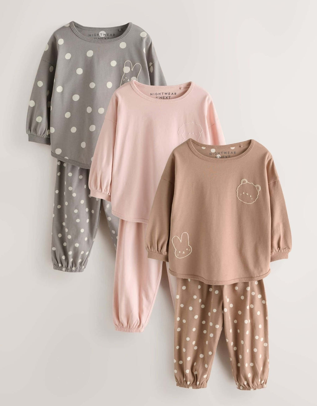 Pink/GreyJogger Pyjamas 3Pack