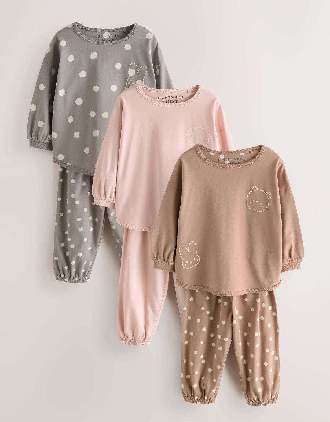 Pink/GreyJogger Pyjamas 3Pack
