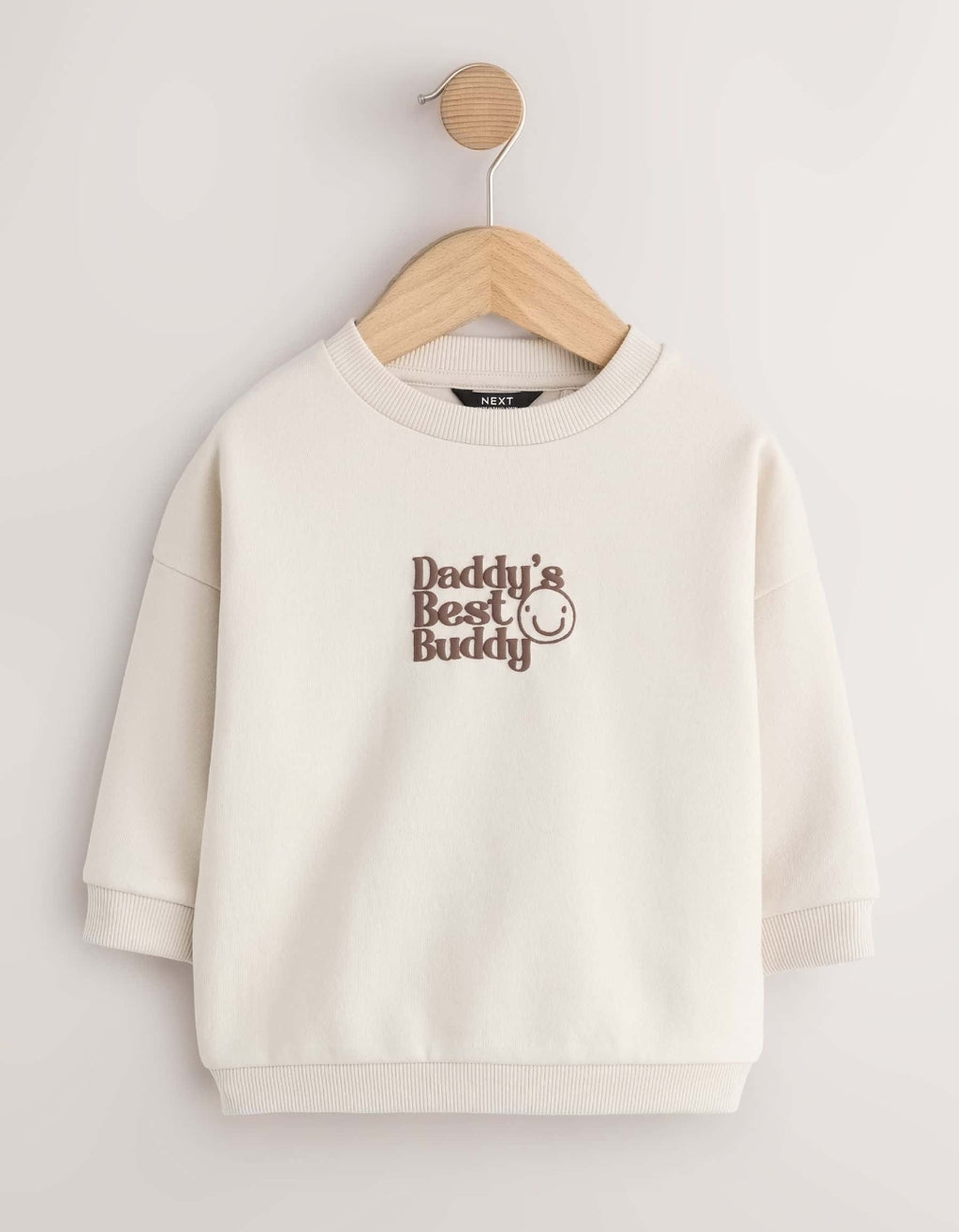Ecru Daddy's Best Buddy Printed Crew Neck Sweat Top