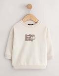 Ecru Daddy's Best Buddy Printed Crew Neck Sweat Top