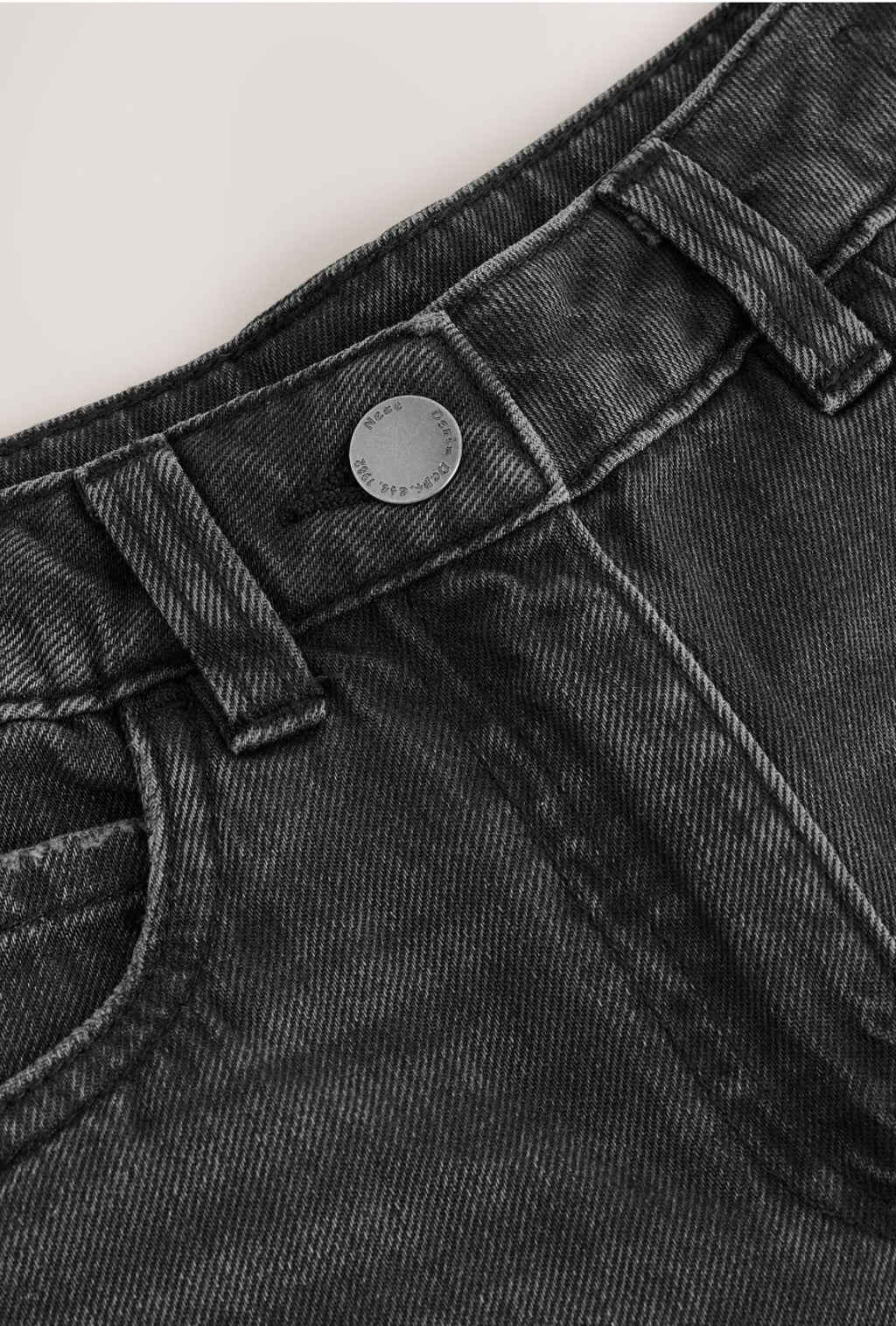 Washed Black Denim Wide Leg Jeans