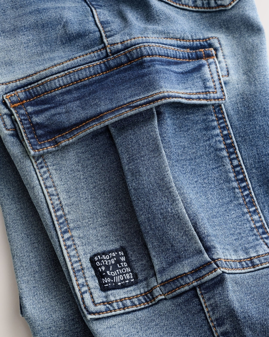 Grey/Blue Cargo Jeans With Elasticated Waists Jeans 2 Pack