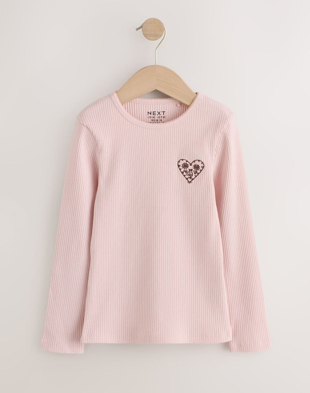 Pink Ditsy Long Sleeve Ribbed Top 3 Pack