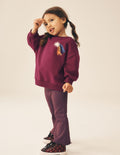 Dark Purple Star Crew Neck
Sweatshirt and Flare Leggings Set