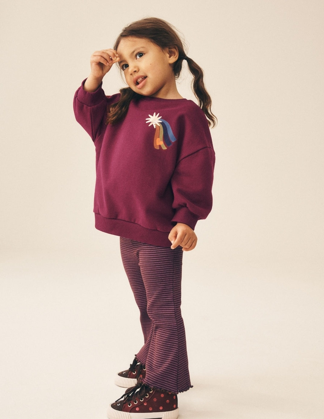 Dark Purple Star Crew Neck
Sweatshirt and Flare Leggings Set