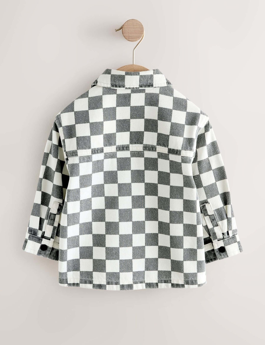 Grey/White Checkerboard Long Sleeve
Zip Up Overshirt