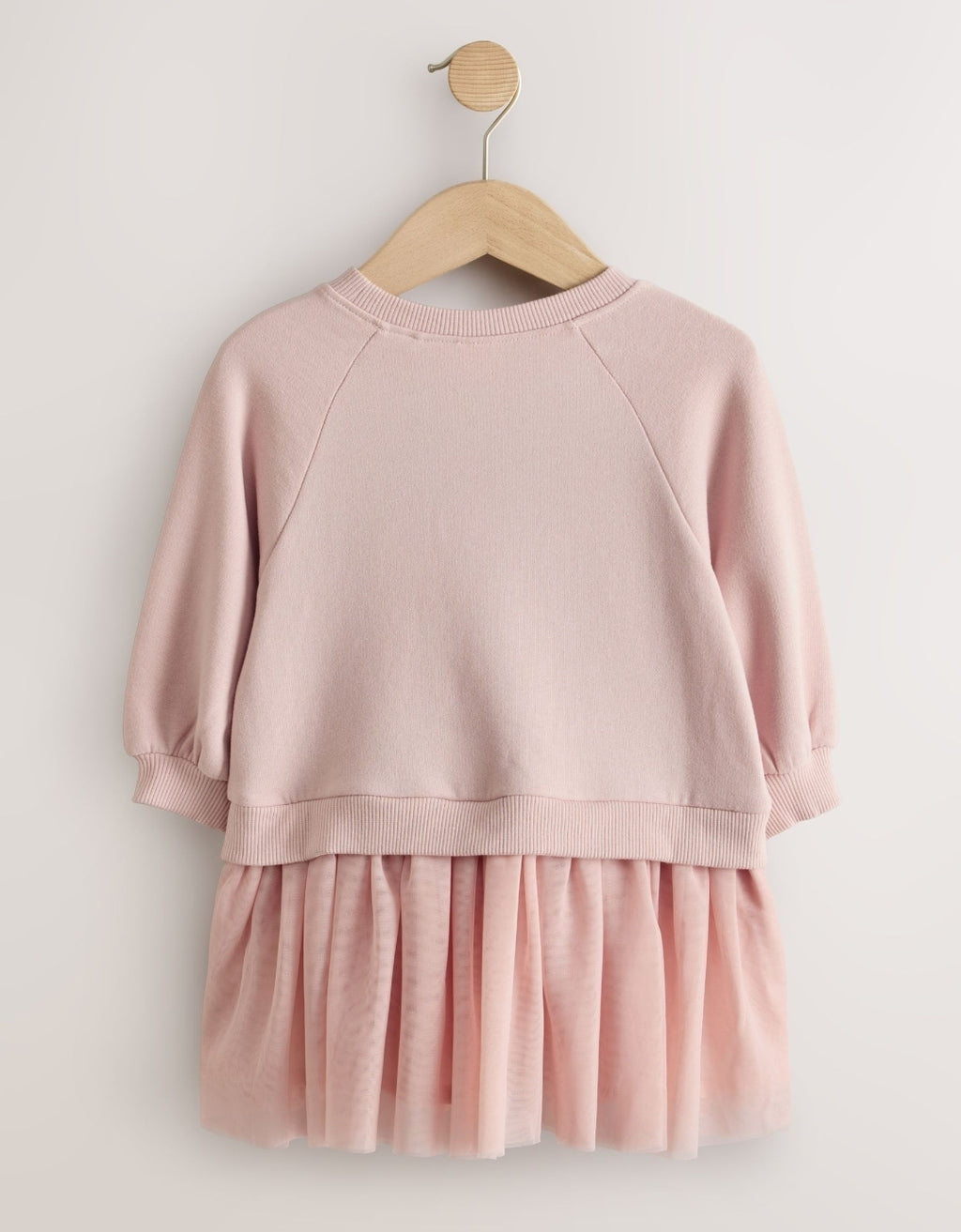 Pink Christmas Long Sleeve Sweat Mesh Dress