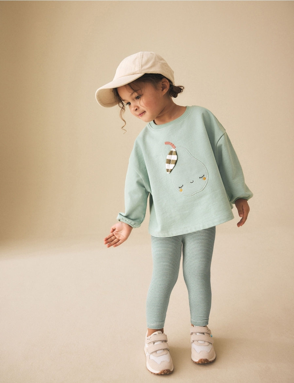 Blue Pear Long Sleeve Top and Leggings Set