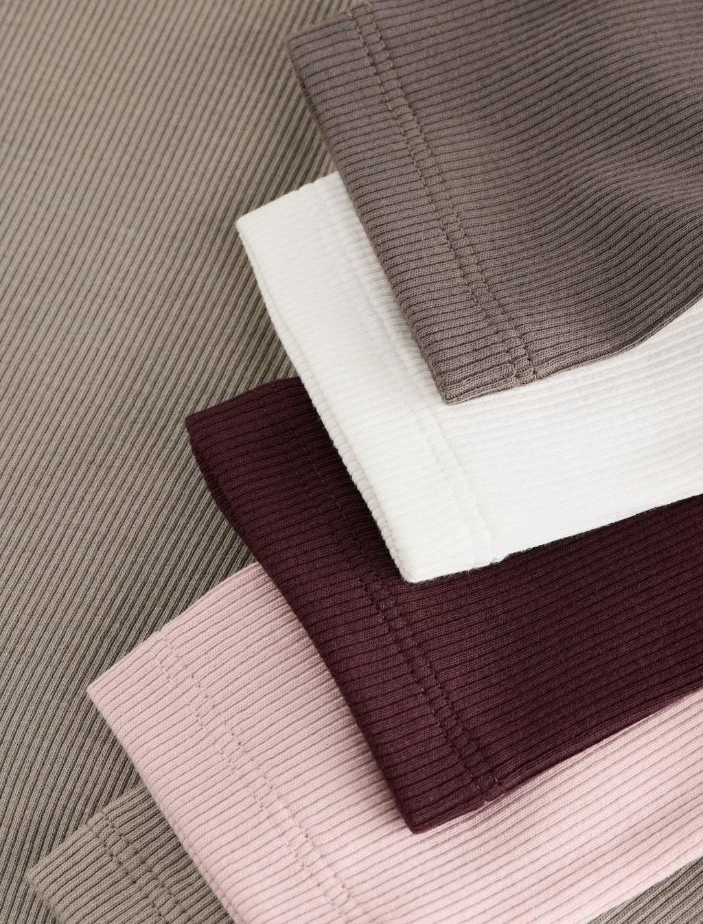 Neutral Ribbed Long Sleeve Tops 5 Pack