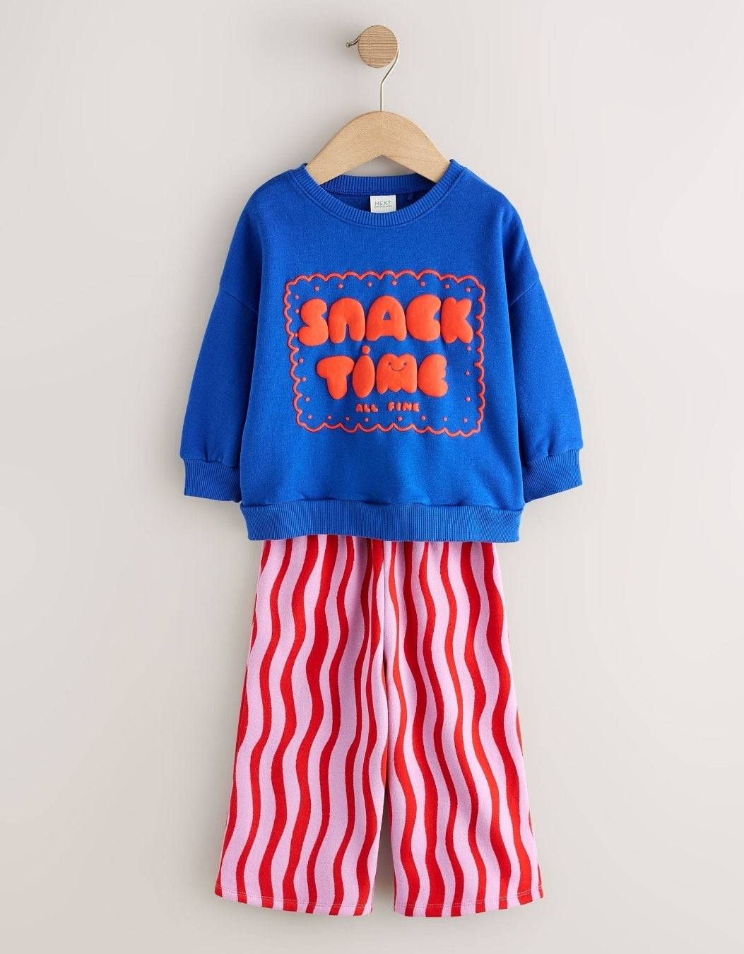 Cobalt Blue Snack Time Sweatshirt and Wide Leg Joggers Set
