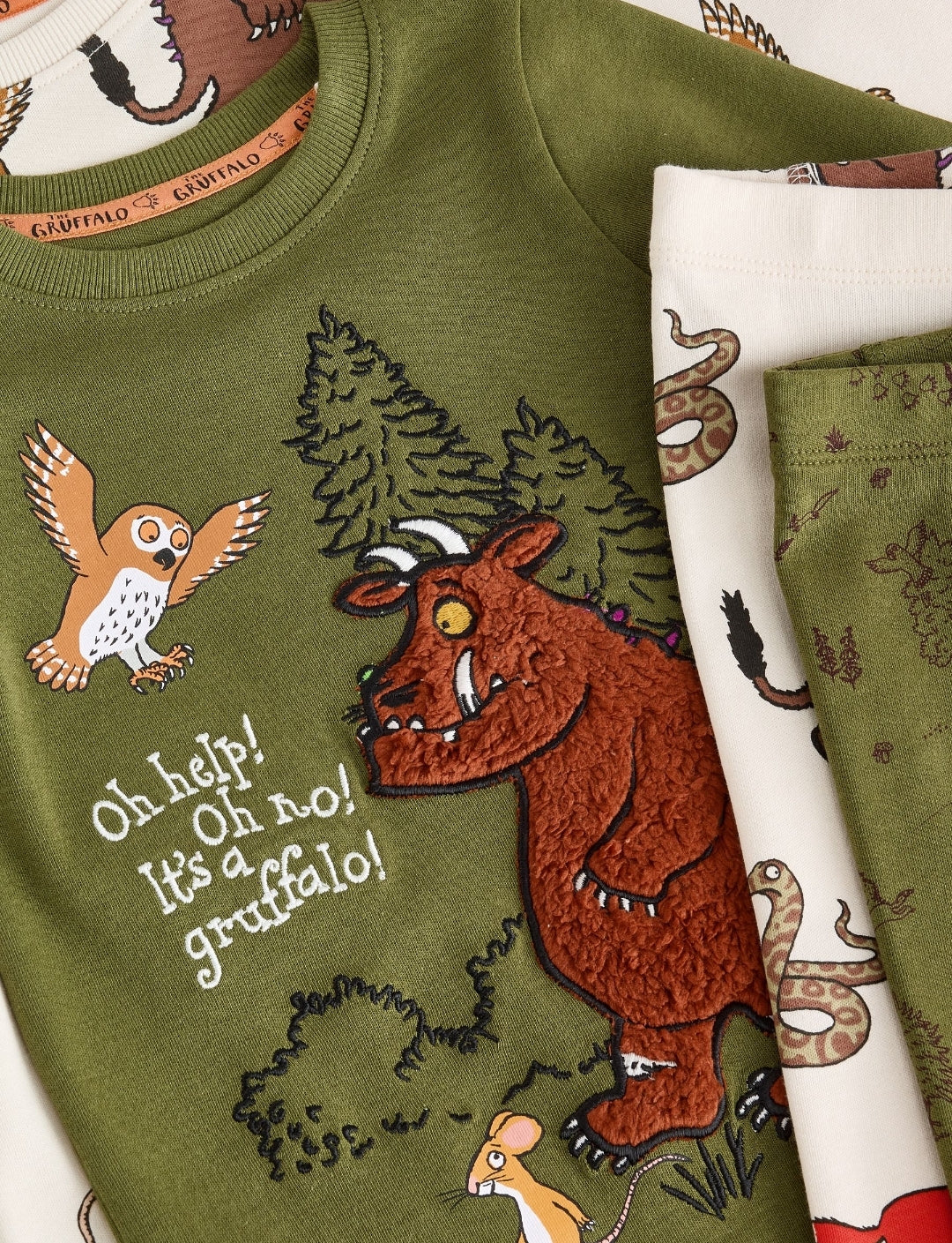 Green/Ecru Gruffalo Snuggle Pyjamas 2 Pack
