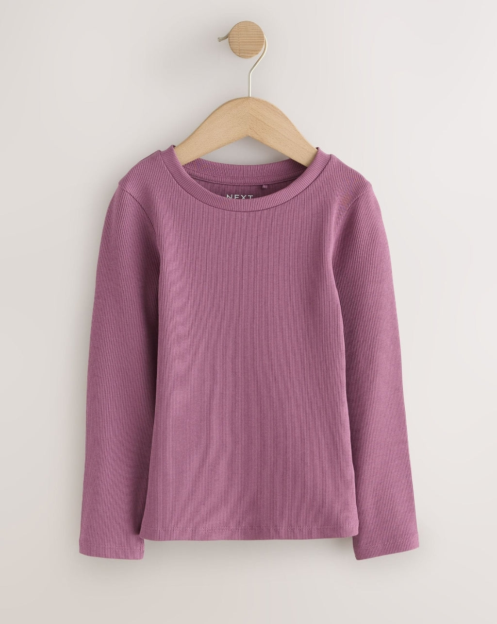 Chocolate Brown Spot Long Sleeve Ribbed T-Shirts 4 Pack