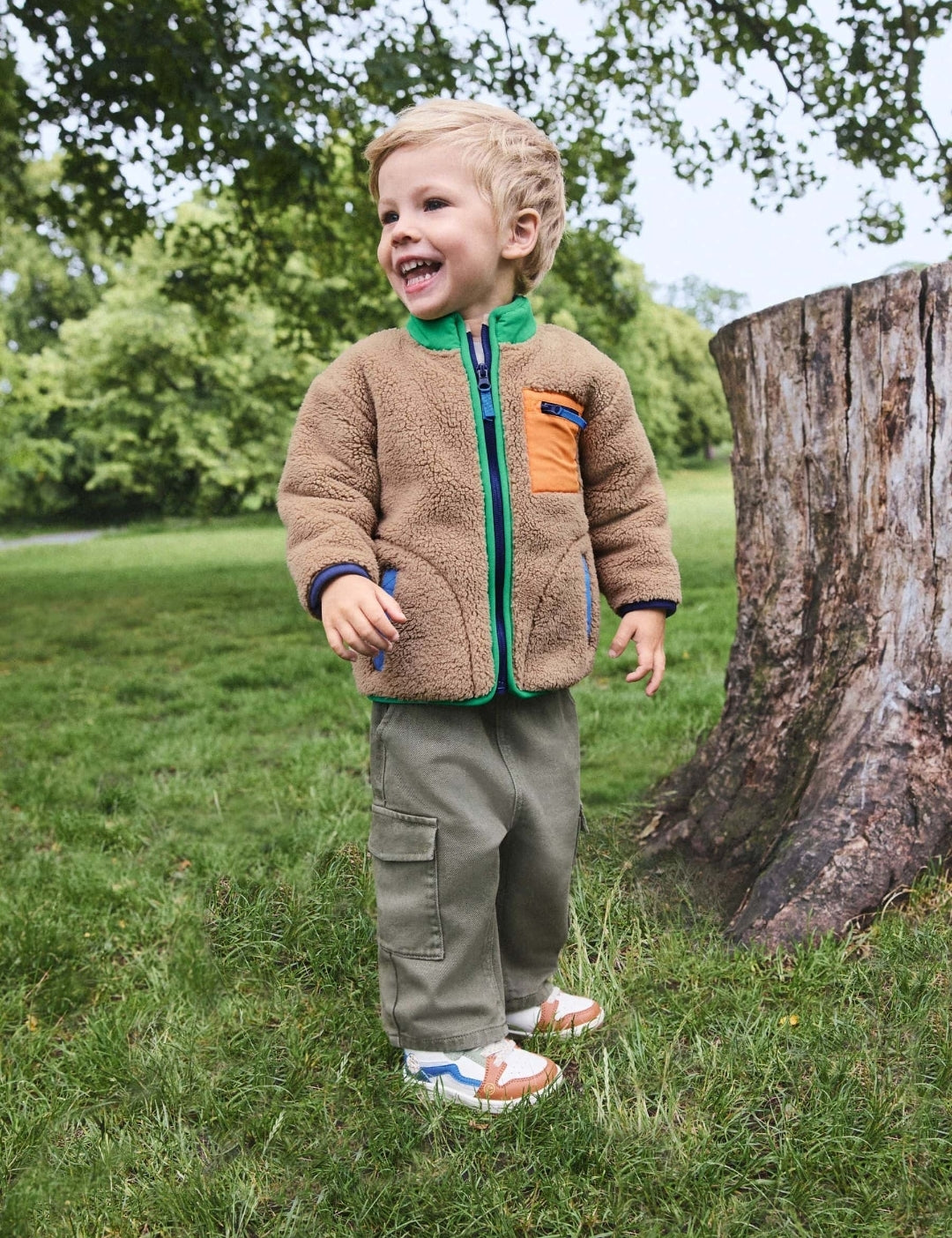 Multi Bright Ecru Zip Up Fleece