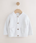 White Born In 2026 Baby Cardigan
