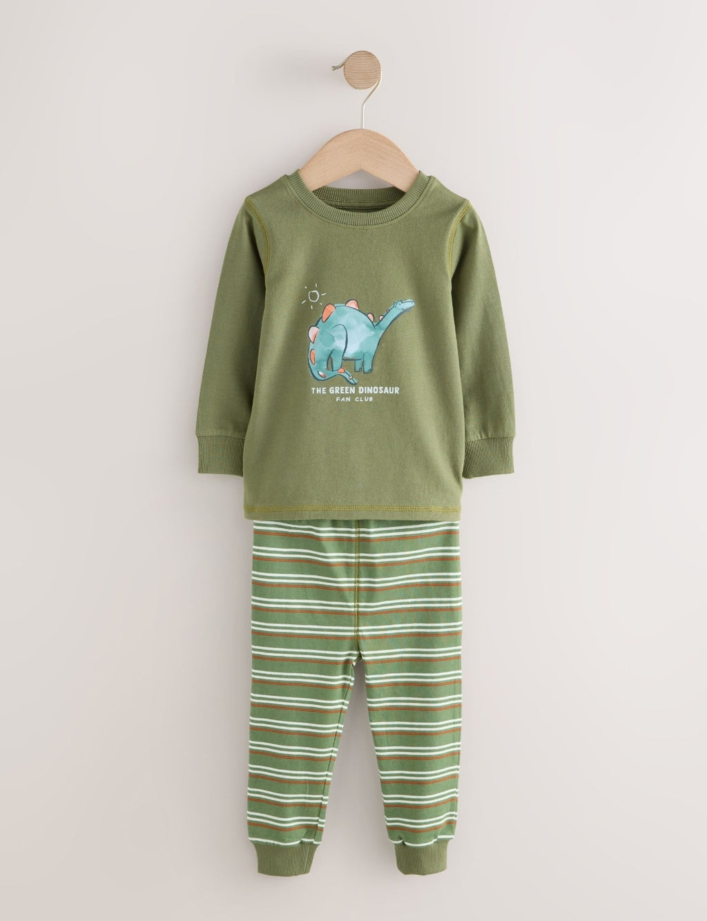 Green/Orange Dino Sketch Snuggle Pyjamas 3 Pack