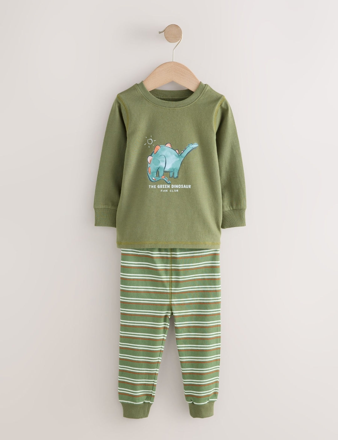 Green/Orange Dino Sketch Snuggle Pyjamas 3 Pack