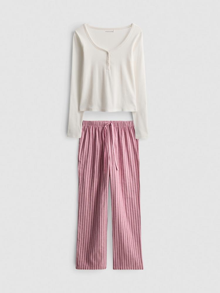 Primark Cotton Henley Flannel Pyjamas